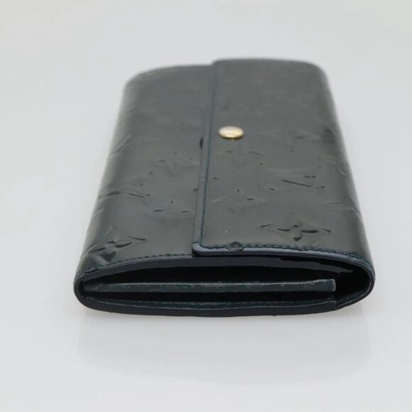 LOUIS VUITTON Vernis Portefeiulle Sarah Long Wallet Bluenuit M93667 Auth 141587 - Picture 8 of 16